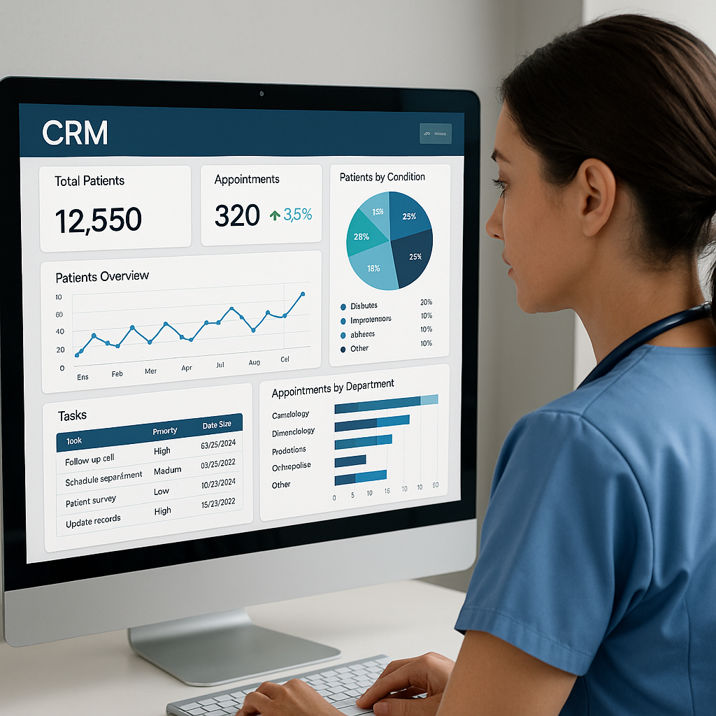 A healthcare professional reviewing clean, organiz